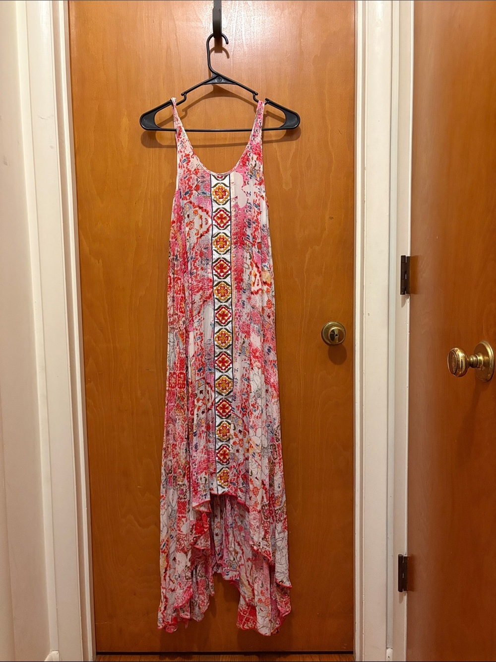Love Kyla XL Multi Floral Print Sleeveless Maxi Dress in Coral Pink